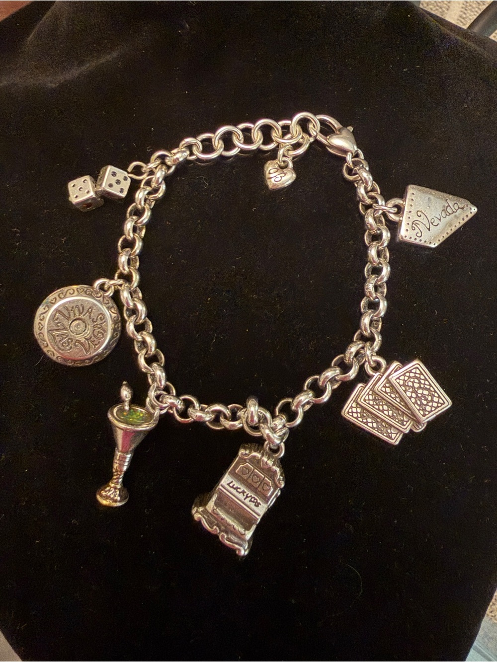 Brighton Retired Las Vegas Charm Bracelet Viva Las Vegas Casino